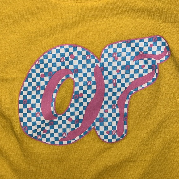 Odd Future OF Checkered Donut Yellow T-Shirt - Picture 2 of 4